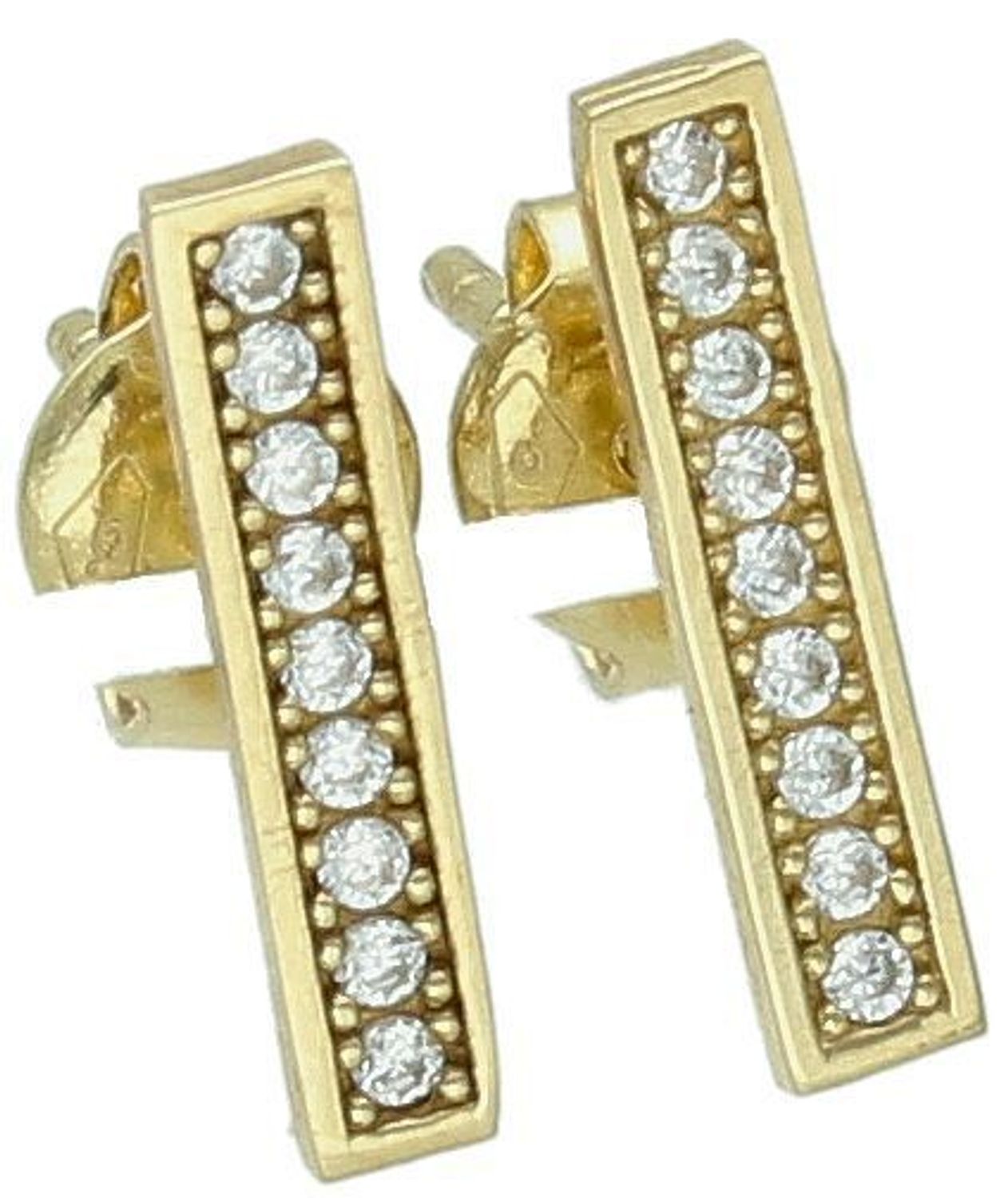 Kolczyki złote patyczki z cyrkoniami pr 333, KL 5491 333.jpg